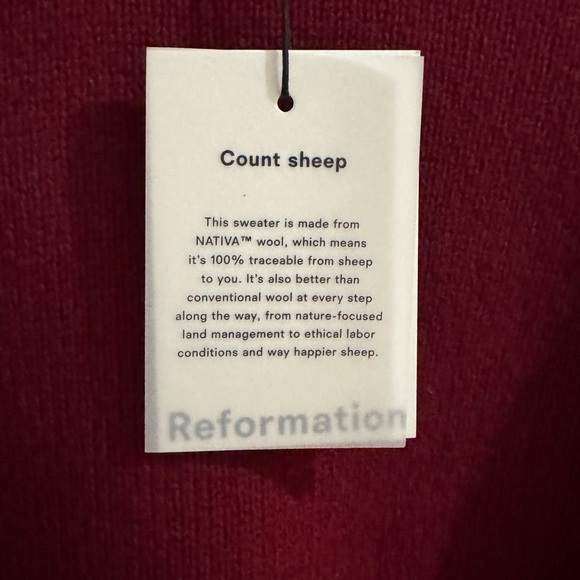 NWT Reformation Calloway Regenerative Wool Crew - Chianti - Picture 3 of 8